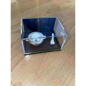 Reutter Dresden Rose Soup Tureen with Lid Ladle 1:12 Porcelain Gold Accents